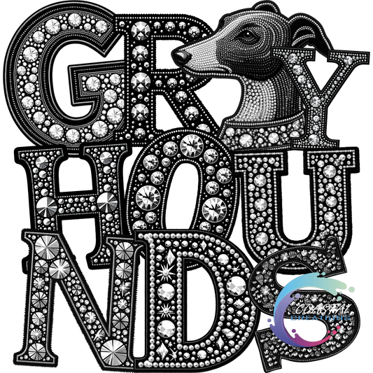 Greyhound Faux Rhinestone DTF