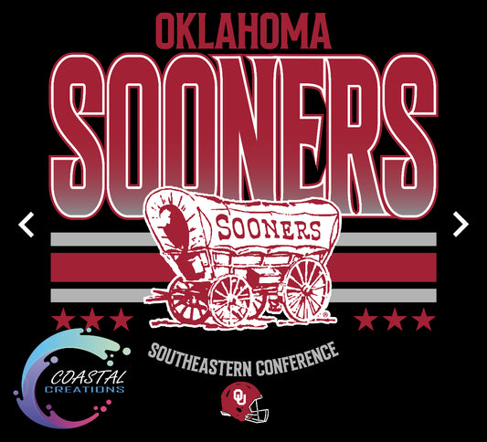 Striped Sooners-Maroon DTF