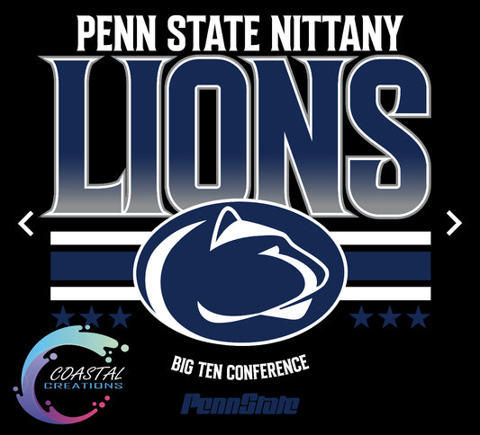 Striped Penn State -White DTF