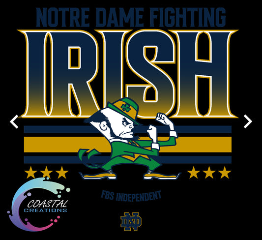 Striped Notre Dame-Blue DTF