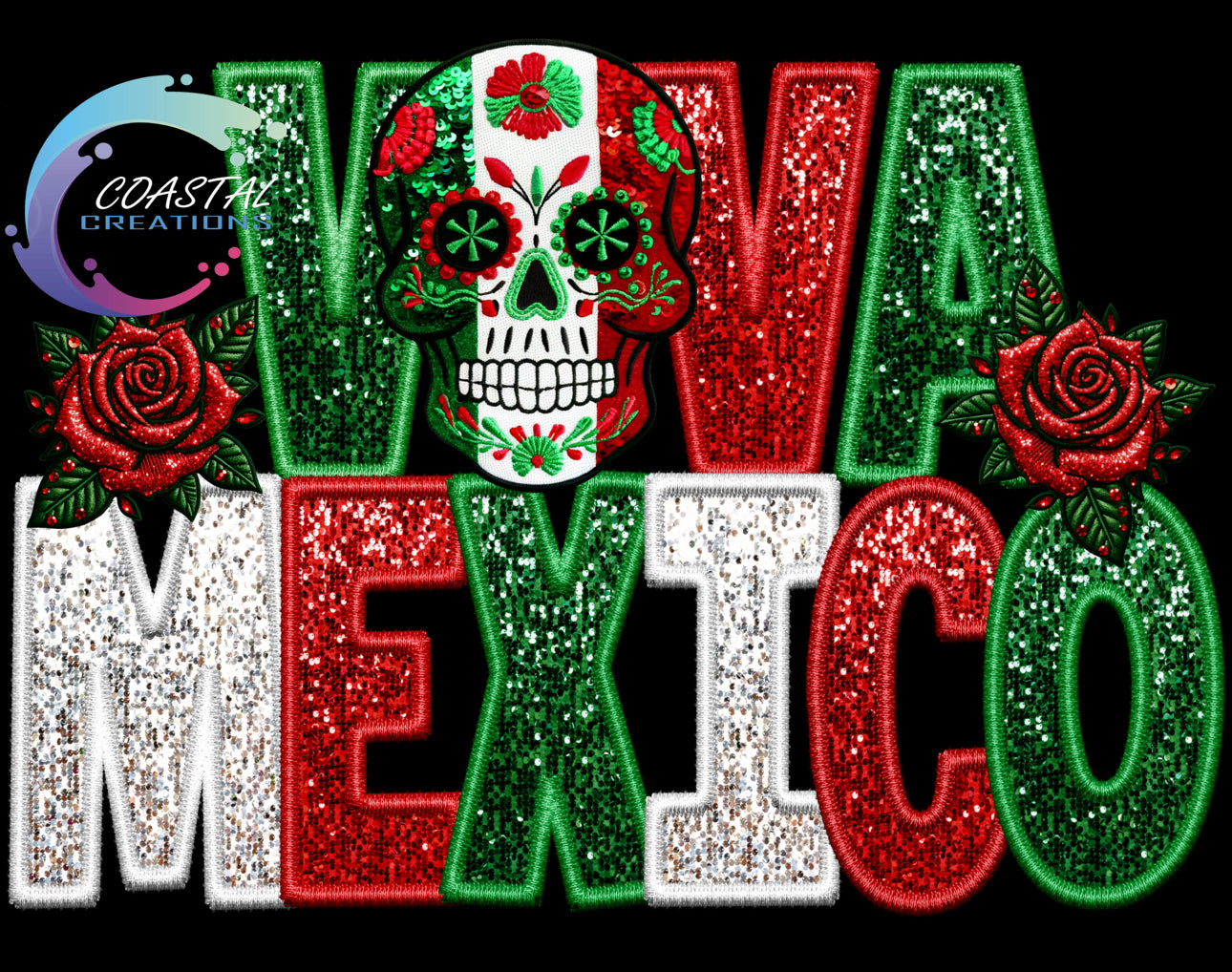 Viva Mexico-Sugar Skull Flag DTF