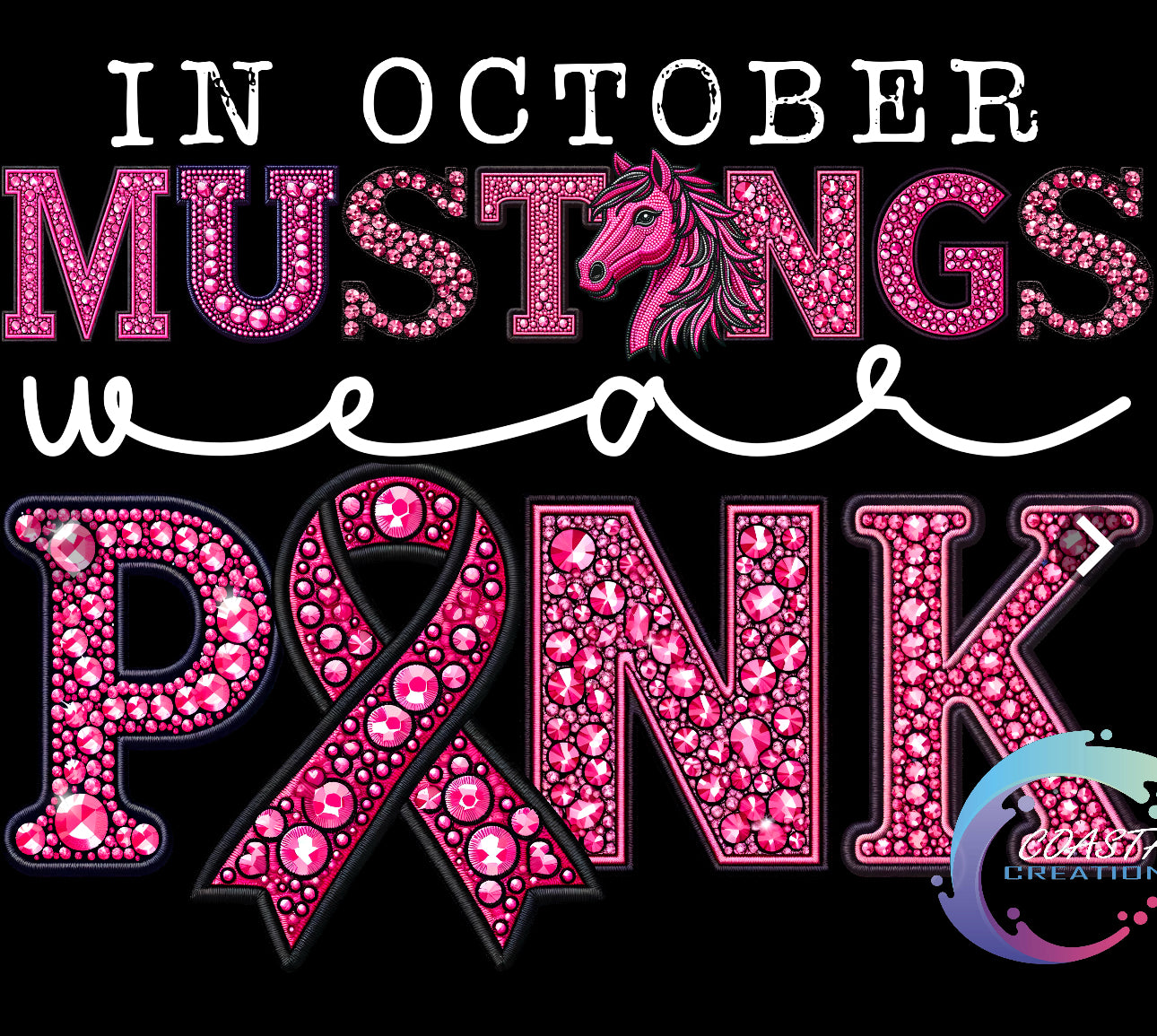 In October Mustangs Wear Pink DTF