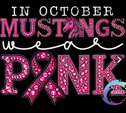 In October Mustangs Wear Pink DTF