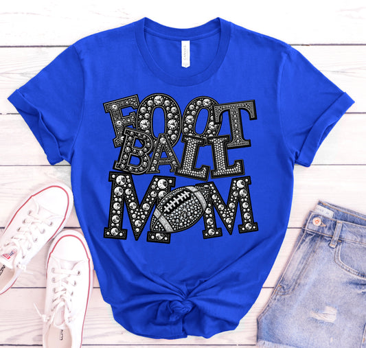 Football Mom Faux Rhinestone